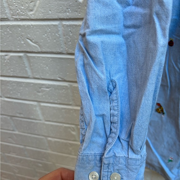 Warner Brothers Studio chambray preowned women’s Tweety Bird shirt size xs - Picture 5 of 7